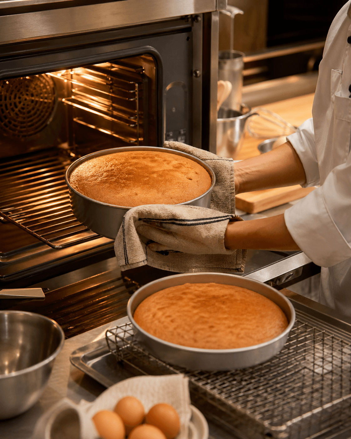 Pasteles en el horno